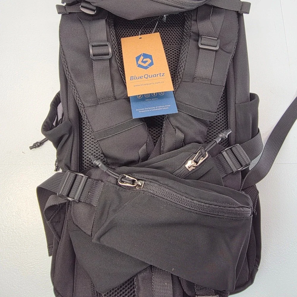 Blue Quartz 40L Tactical Backpack Water Resistant‎ Molle Black Travel Hiking